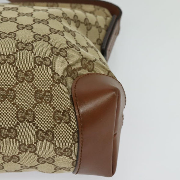 GUCCI GG Canvas Shoulder Bag Beige Silver 337598 Auth 126845