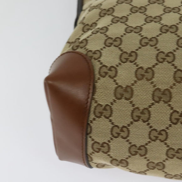 GUCCI GG Canvas Shoulder Bag Beige Silver 337598 Auth 126845