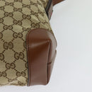GUCCI GG Canvas Shoulder Bag Beige Silver 337598 Auth 126845-16