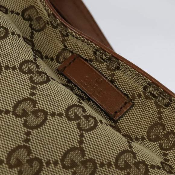 GUCCI GG Canvas Shoulder Bag Beige Silver 337598 Auth 126845