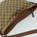 GUCCI GG Canvas Shoulder Bag Beige Silver 337598 Auth 126845-6