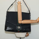 GUCCI Web Sherry Line GG Canvas Shoulder Bag Black Red Green Auth 126871-22