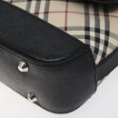 BURBERRY Nova Check Shoulder Bag Canvas Leather Beige Silver Auth 126873V-10