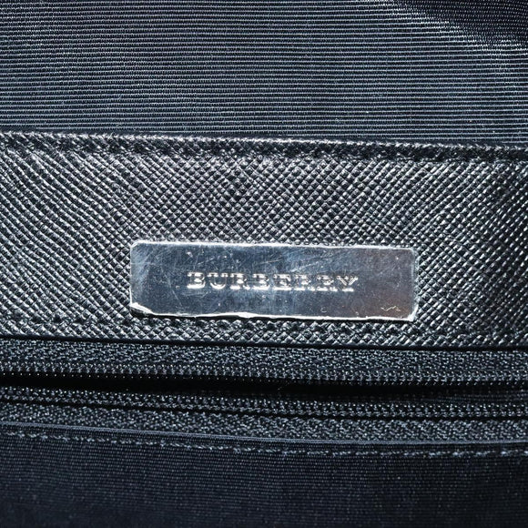 BURBERRY Nova Check Shoulder Bag Canvas Leather Beige Silver Auth 126873V