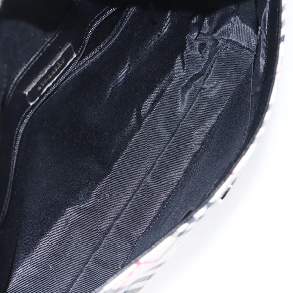 BURBERRY Nova Check Shoulder Bag Canvas Leather Beige Silver Auth 126873V