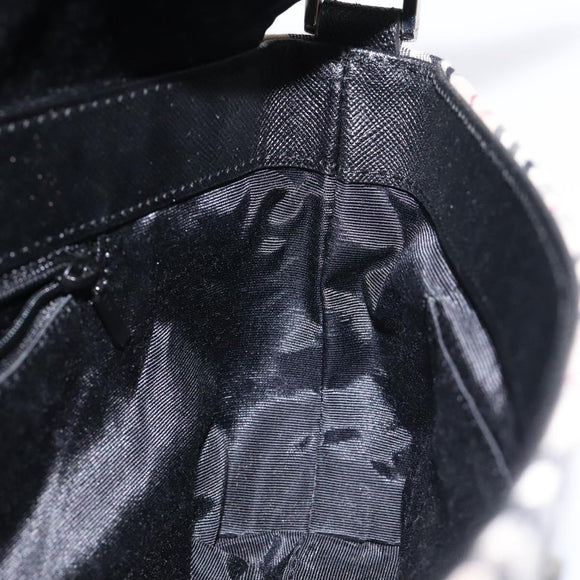 BURBERRY Nova Check Shoulder Bag Canvas Leather Beige Silver Auth 126873V