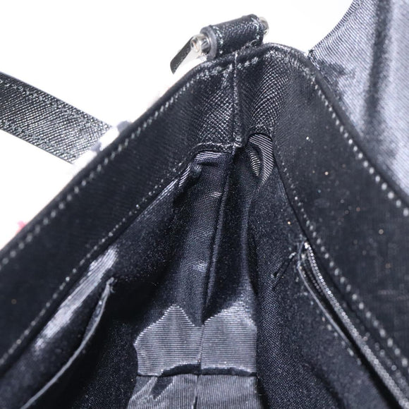 BURBERRY Nova Check Shoulder Bag Canvas Leather Beige Silver Auth 126873V