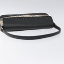 BURBERRY Nova Check Shoulder Bag Canvas Leather Beige Silver Auth 126873V-7