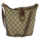 GUCCI Web Sherry Line GG Supreme Shoulder Bag PVC Beige 904 02 081 Auth 126882-1