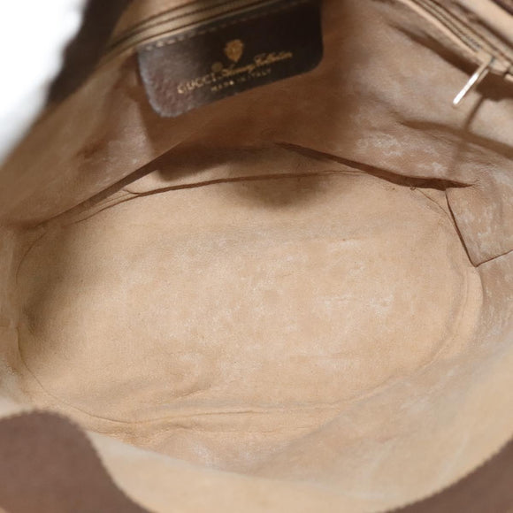 GUCCI Web Sherry Line GG Supreme Shoulder Bag PVC Beige 904 02 081 Auth 126882
