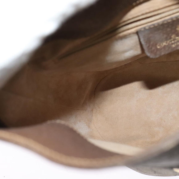 GUCCI Web Sherry Line GG Supreme Shoulder Bag PVC Beige 904 02 081 Auth 126882