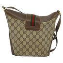 GUCCI Web Sherry Line GG Supreme Shoulder Bag PVC Beige 904 02 081 Auth 126882-3