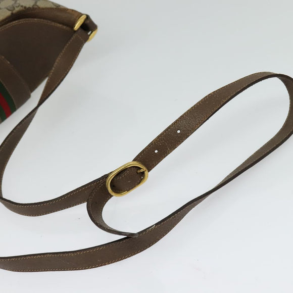 GUCCI Web Sherry Line GG Supreme Shoulder Bag PVC Beige 904 02 081 Auth 126882