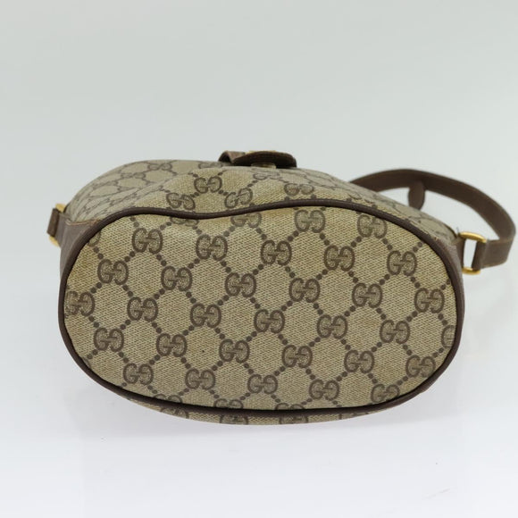 GUCCI Web Sherry Line GG Supreme Shoulder Bag PVC Beige 904 02 081 Auth 126882