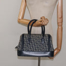 Christian Dior Trotter Canvas Hand Bag Navy Auth 126883-22