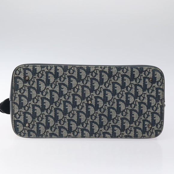 Christian Dior Trotter Canvas Hand Bag Navy Auth 126883