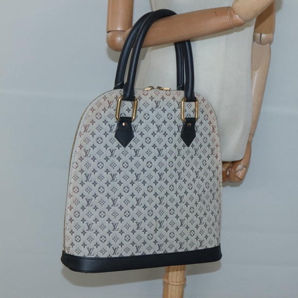 LOUIS VUITTON Monogram Mini Alma Haut Hand Bag Blue M92202 LV Auth 126892