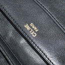 CELINE Shoulder Bag Leather Black Gold Auth 126895-17