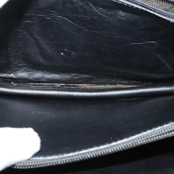 CELINE Shoulder Bag Leather Black Gold Auth 126895