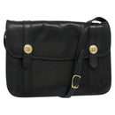 CELINE Shoulder Bag Leather Black Gold Auth 126895-1