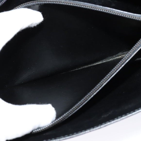 CELINE Shoulder Bag Leather Black Gold Auth 126895