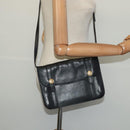 CELINE Shoulder Bag Leather Black Gold Auth 126895-23