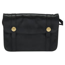 CELINE Shoulder Bag Leather Black Gold Auth 126895-13