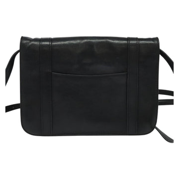 CELINE Shoulder Bag Leather Black Gold Auth 126895 - 0