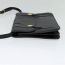 CELINE Shoulder Bag Leather Black Gold Auth 126895-3