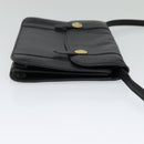 CELINE Shoulder Bag Leather Black Gold Auth 126895-4