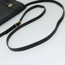 CELINE Shoulder Bag Leather Black Gold Auth 126895-7