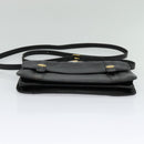 CELINE Shoulder Bag Leather Black Gold Auth 126895-5