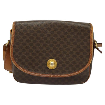 CELINE Macadam Canvas Shoulder Bag PVC Leather Brown Gold Auth 126896 - 0