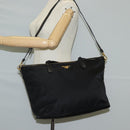 PRADA Tote Bag Nylon 2way Black Gold Auth 126914V-27