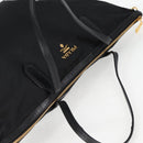 PRADA Tote Bag Nylon 2way Black Gold Auth 126914V-6