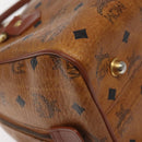 MCM Logogram Vicetos Hand Bag PVC Leather Brown Gold Auth 126915-16
