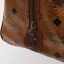 MCM Logogram Vicetos Hand Bag PVC Leather Brown Gold Auth 126915-10