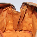 MCM Logogram Vicetos Hand Bag PVC Leather Brown Gold Auth 126915-18