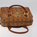 MCM Logogram Vicetos Hand Bag PVC Leather Brown Gold Auth 126915-6