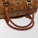 MCM Logogram Vicetos Hand Bag PVC Leather Brown Gold Auth 126915-7