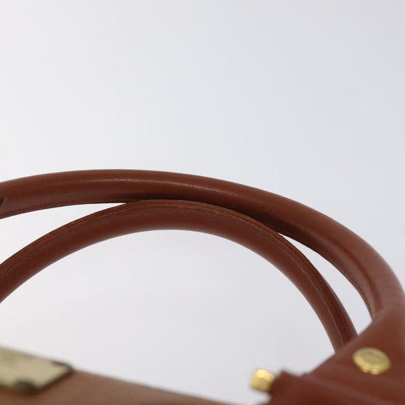 MCM Logogram Vicetos Hand Bag PVC Leather Brown Gold Auth 126915