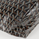 GOYARD Herringbone Saint Louis PM Tote Bag PVC Leather Black Brown Auth 126920M-12
