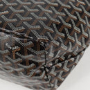 GOYARD Herringbone Saint Louis PM Tote Bag PVC Leather Black Brown Auth 126920M-13