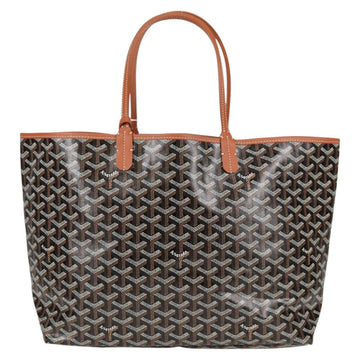 GOYARD Herringbone Saint Louis PM Tote Bag PVC Leather Black Brown Auth 126920M - 0