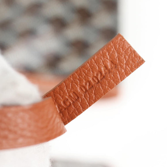 GOYARD Herringbone Saint Louis PM Tote Bag PVC Leather Black Brown Auth 126920M