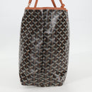 GOYARD Herringbone Saint Louis PM Tote Bag PVC Leather Black Brown Auth 126920M-5