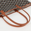 GOYARD Herringbone Saint Louis PM Tote Bag PVC Leather Black Brown Auth 126920M-7