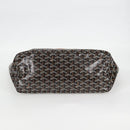 GOYARD Herringbone Saint Louis PM Tote Bag PVC Leather Black Brown Auth 126920M-9