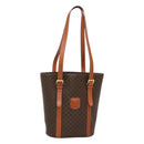 CELINE Macadam Canvas Shoulder Bag PVC Brown Gold Auth 126921-1