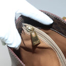 CELINE Macadam Canvas Shoulder Bag PVC Brown Gold Auth 126921-17